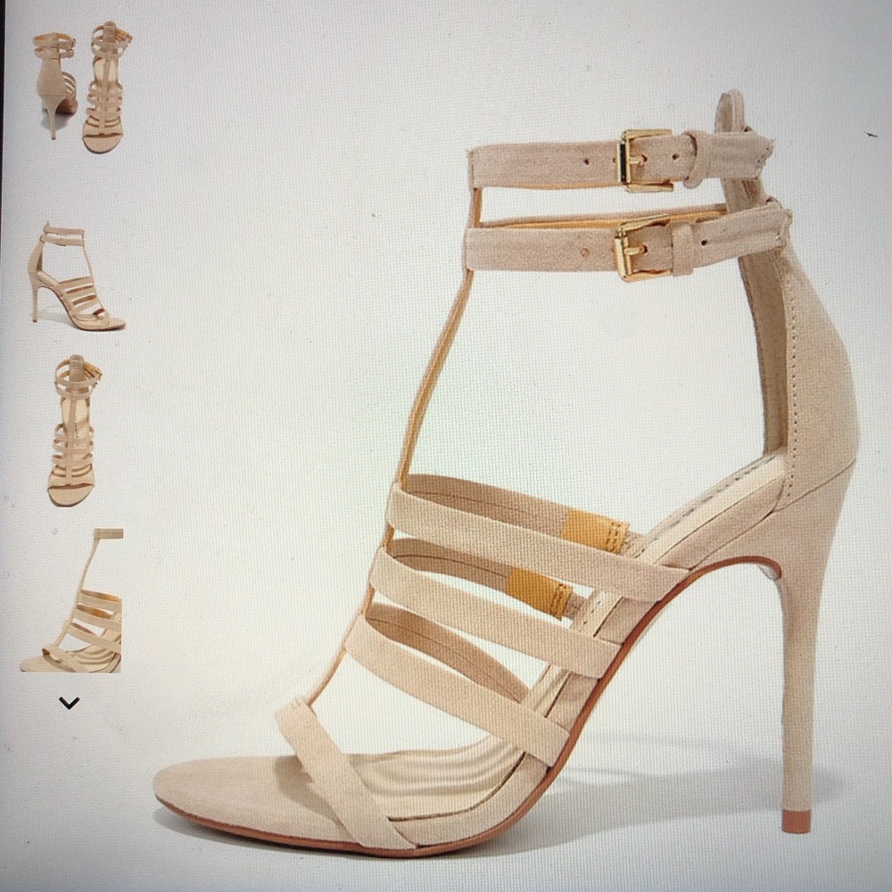 ๐ฟHP๐ฟ NWOT Chinese Laundry Lacy Sand Suede Heels - Picture 2 of 7